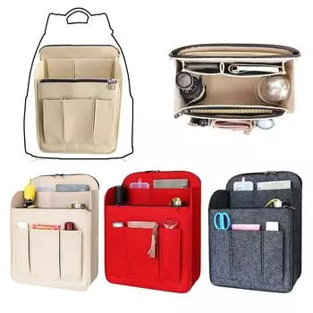 Большая вместимость рюкзака, внутренняя сумка, портативная сумка с несколькими карманами, войлочная вставка, прочная дорожная сумка-вкладыш, высококачественный органайзер для сумок красный