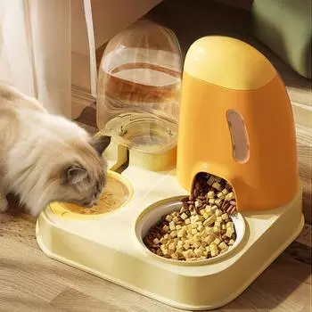Большая вместимость Sailing Автоматическая кормушка для питьевой воды для собак Цельная двойная миска для собак Миска для кошек Товары для животных 27*24*27.5cm