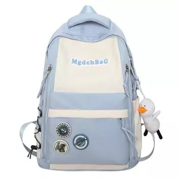 Большая вместимость школьного рюкзака для школьников младших классов, рюкзак для мальчиков и девочек, контрастный цветной рюкзак светло-синий