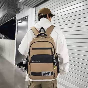 Большая вместимость школьного рюкзака контрастного цвета для школьников средней школы белый