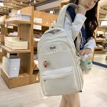 Большая вместимость, школьный рюкзак для старшеклассников, женский рюкзак в стиле кампуса, компьютерный рюкзак белый