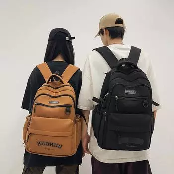 Большая вместимость студенческого школьного рюкзака для кампуса, мужской рюкзак для поездок на работу, женский рюкзак с буквами чёрный