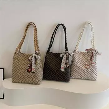 Большая вместимость сумка-ведро сумка на плечо текстура ПУ женская сумка мода большая вместимость сумка через подмышку белый