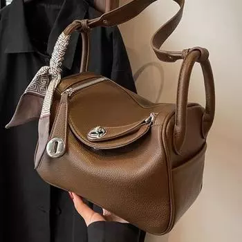 Большая вместимость сумки Lindy Bag Женская сумка высокого класса Sense Универсальная сумка через плечо Шелковый шарф Аксессуары Сумка-мессенджер 27*14*17 серый