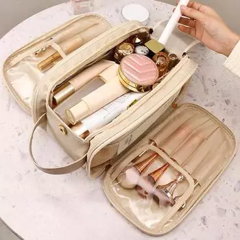 Большая вместимость высококачественной ретро-сумки с двойной молнией, высококачественная дорожная портативная многофункциональная сумка для хранения вещей