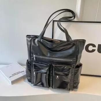 Большая вместимость, высококачественные женские сумки с застежкой-молнией, женские сумки из искусственной кожи, модные внутренние отделения, сумки через плечо