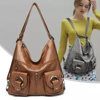 Большая вместимость высококачественных дизайнерских сумок из мягкой кожи, женские сумки через плечо для женщин, роскошные сумки серый