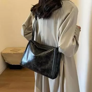 Большая вместимость застежки-молнии PU женские сумки повседневные однотонные внутренние отделения сумки-шопперы швейные нитки горячая распродажа сумки для женщин