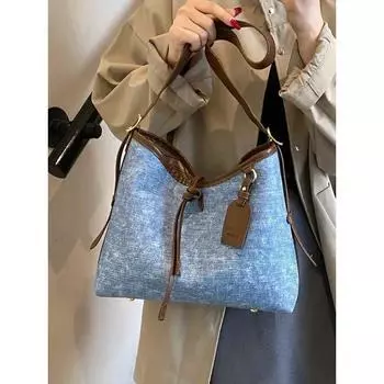 Большая вместимость женские сумки через плечо из денима из искусственной кожи универсальная сумка через плечо для поездок на работу женские модные дорожные сумки