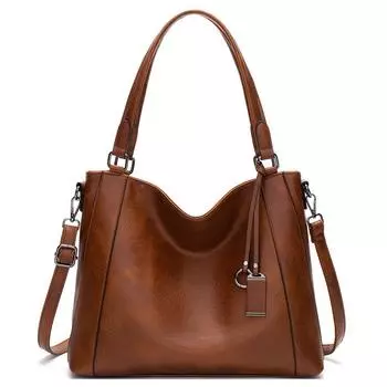 Большая вместимость женских сумок через плечо, модная повседневная сумка, винтажная сумка через плечо из искусственной кожи, женская дорожная сумка-шоппер (30cm<Max Length<50cm)