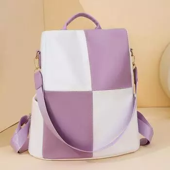 Большая вместимость, женский рюкзак для поездок на работу, сшитый рюкзак для путешествий на открытом воздухе, многофункциональная сумка через плечо фиолетовый