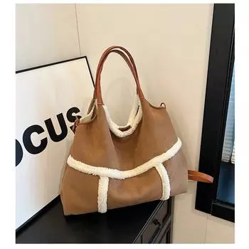 Большая вместительная элегантная сумка осень/зима новая сумка через плечо нишевая высококачественная универсальная женская сумка