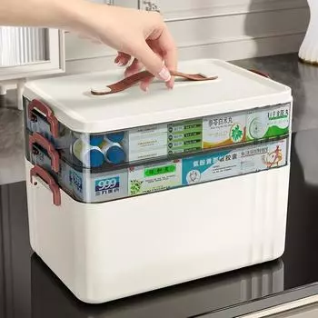 Большая вместительная аптечка, портативная домашняя аптечка, контейнеры для хранения лекарств, многослойная классификация, аптечка первой помощи