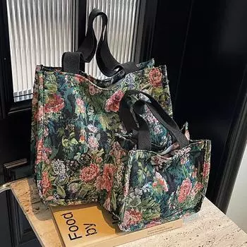 Большая вместительная этническая сумка женская 2024 новая модная и модная сумка-тоут для поездок на работу женская сумка через плечо