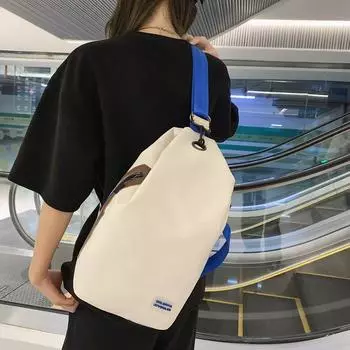 Большая вместительная дорожная сумка 2024 года, новая нагрудная сумка, однотонная сумка-мессенджер через плечо, мужская и женская универсальная сумка для отдыха чёрный