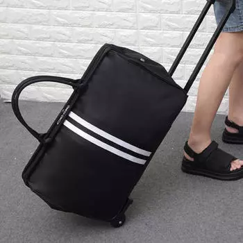 Большая вместительная дорожная сумка с 2 колесами, застегивающаяся на молнию, чемодан на колесиках для одежды A