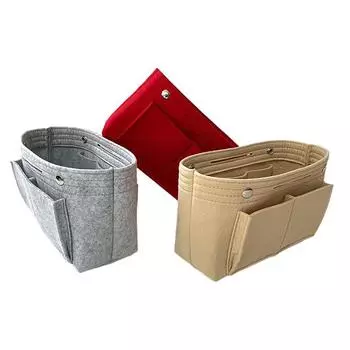 Большая вместительная фетровая дорожная косметичка для хранения, отделка фетровой сумки, разделительная внутренняя сумка для хранения, клатч с застежкой-кнопкой 24*16*9cm красный