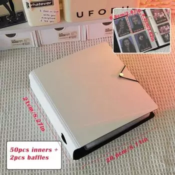 Большая вместительная фотокарточка A4/A5 коллекционная книга для карточек Новая Kpop Папка Idol Picture 4 Grid 50PCS