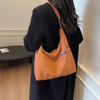 Большая вместительная холщовая сумка 2024 года, новая косая универсальная модная сумка-тоут для студентов, сумка через плечо подмышкой