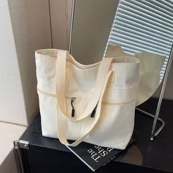 Большая вместительная холщовая сумка для женщин, летняя модная ручная студенческая сумка-тоут для поездок на работу и обратно