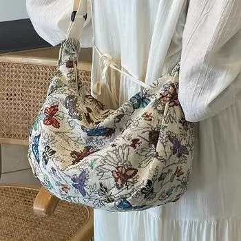 Большая вместительная холщовая сумка для поездок на работу, женская, 2024, новая модная сумка-тоут для женщин, студенческая сумка через плечо для женщин чёрный