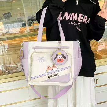 Большая вместительная холщовая сумка, для учащихся средних школ и студентов колледжей, репетиторство, сумка-тоут, универсальная сумка через плечо, повседневная сумка-мессенджер для поездок на работу розовый