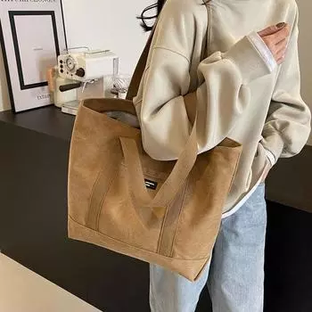 Большая вместительная холщовая сумка-тоут, сумка через плечо, переносная сумка через плечо, простая универсальная сумка для школьников и студентов, для книг и занятий красный