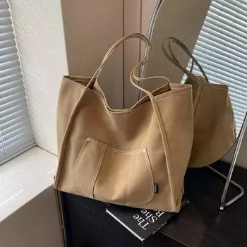 Большая вместительная холщовая сумка в стиле ретро в ленивом и повседневном стиле, универсальная для работы, поездок на работу, сумка на одно плечо, сумка для подмышек