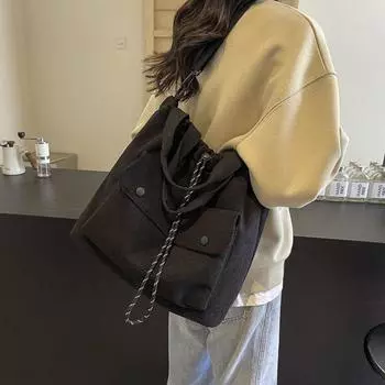 Большая вместительная холщовая сумка-ведро с завязками на шнурке женская сумка-тоут для отдыха на работе сумка-мессенджер через плечо розовый