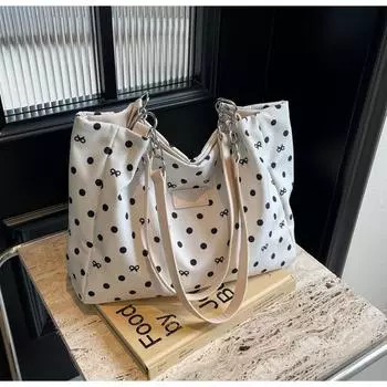Большая вместительная холщовая сумка женская осенняя универсальная 2024 новая повседневная сумка через плечо сумка для шоппинга сумка-тоут для поездок на работу белый