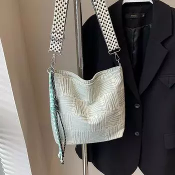 Большая вместительная холщовая сумка женская 2024 новая сумка для отдыха на работе сумка-тоут ленивый стиль универсальная сумка через плечо жёлтый