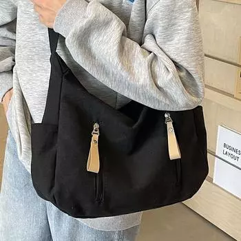 Большая вместительная холщовая сумка женская модная рабочая сумка для поездок на работу универсальная сумка через плечо хаки