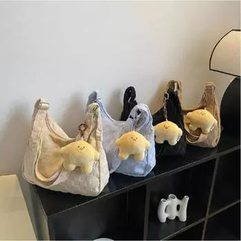 Большая вместительная холщовая сумка, женская художественная сумка на одно плечо, женская студенческая сумка через плечо для занятий