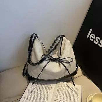 Большая вместительная холщовая сумка женская 2025 tide колледж сумка-тоут повседневная сумка-ведро через плечо синий