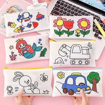 Большая вместительная канцелярская сумка, нетканый пенал, креативный органайзер для канцелярских принадлежностей для детей