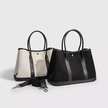Большая вместительная контрастная сумка из кожи и холста - новинка 2025 года для матери и ребенка, сумка через плечо, сумка через плечо для женщин