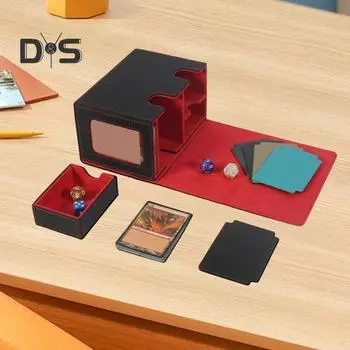 Большая вместительная коробка для хранения карт, ударопрочная, устойчивая к царапинам, с широким горлом, легким доступом, магнитным замком, держателем для карт зелёный