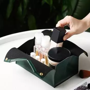 Большая вместительная коробка для салфеток из искусственной кожи с прочной пряжкой, красивая текстурированная сумка-держатель для салфеток для гостиной розовый