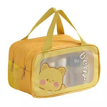 Большая вместительная косметичка для путешествий на открытом воздухе, сумка для хранения косметики с разделением на сухие и влажные вещи s yellow