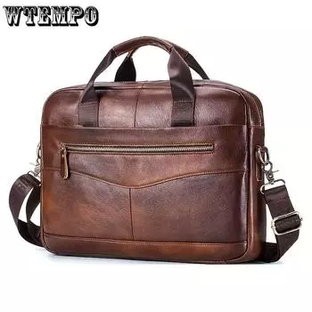 Большая вместительная кожаная сумка для документов - мужская верхняя часть из коровьей кожи, портативная дорожная сумка через плечо коричневый