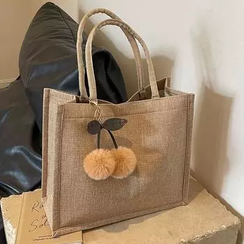 Большая вместительная льняная сумка для старшеклассников, модная сумка-тоут для женщин, сумка на плечо для студентов колледжей