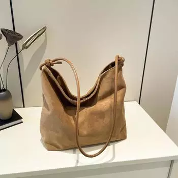 Большая вместительная матовая ретро-сумка женская осенне-зимняя сумка для отдыха через плечо сумка для шоппинга сумка-тоут красный