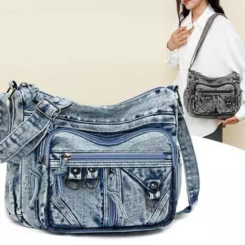 Большая вместительная многослойная сумка через плечо для женщин, сумка для мам среднего возраста чёрный