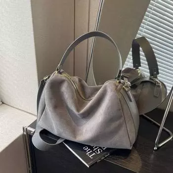 Большая вместительная модная косая сумка-тоут для женщин 2024 года, новая повседневная сумка-тоут в стиле ретро, высококачественная сумка через плечо чёрный