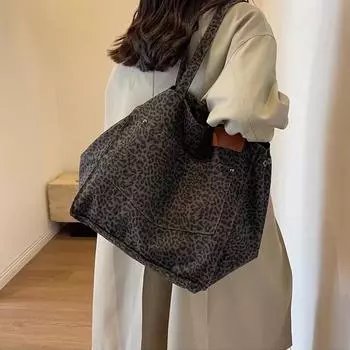 Большая вместительная модная сумка через плечо с леопардовым принтом для женщин, простая и персонализированная сумка-тоут, универсальная сумка для покупок Travel b (30cm<Max Length<50cm)