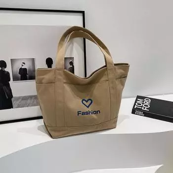 Большая вместительная модная универсальная простая сумка через плечо 2024 года, новая весенне-летняя фактурная холщовая женская сумка-ведро чёрный