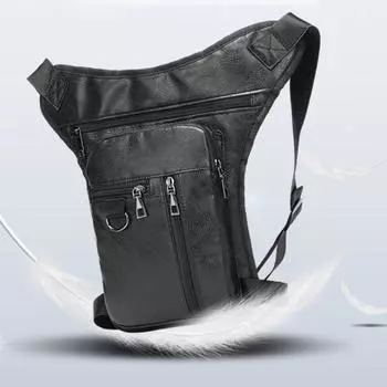 Большая вместительная мужская кожаная поясная сумка с несколькими карманами, сумка через плечо для велоспорта кофейный