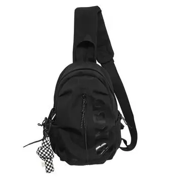Большая вместительная нагрудная сумка мужская сумка через плечо ретро женская сумка через плечо чёрный