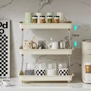 Большая вместительная настольная полка для офиса и дома, держатель для стаканов с поддоном для слива, роскошная легкая полка для хранения стаканов