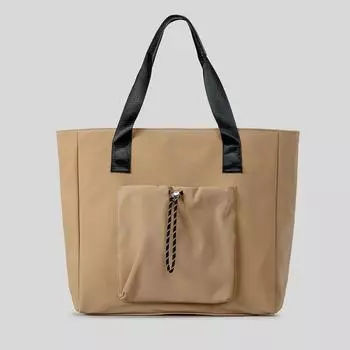 Большая вместительная нейлоновая сумка-тоут для женщин с несколькими карманами, повседневная сумка через плечо для колледжа и школы хаки